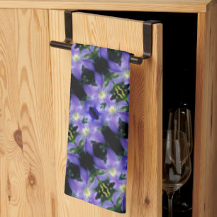 Soft Purple Clematis Flower Abstract Pattern   Tea Towel