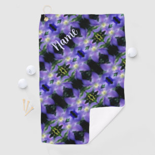 Soft Purple Clematis Flower Pattern Personalised  Golf Towel