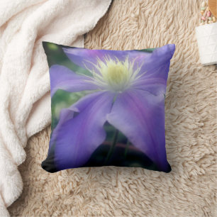 Soft Purple Clematis Flower Petals Cushion