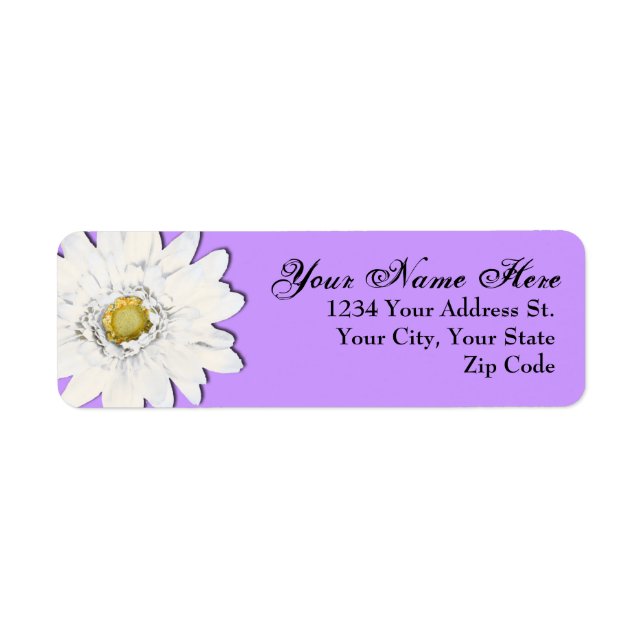 Soft Purple Daisy Return Address Labels (Front)