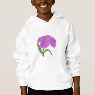 Soft Purple Floral Kids' Pullover Hoodie