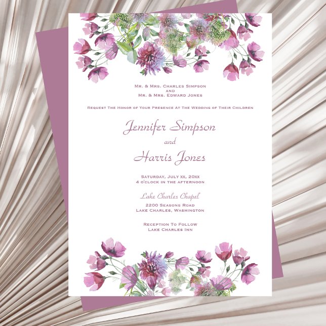 Soft Purple Floral Wedding Invitation (Soft Purple Floral Wedding Invitation)
