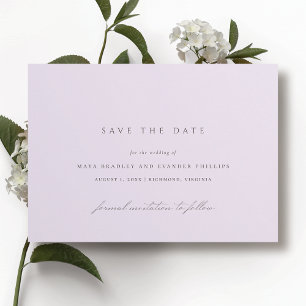 Soft Purple Formal Airy Lavender Wedding Save The Date