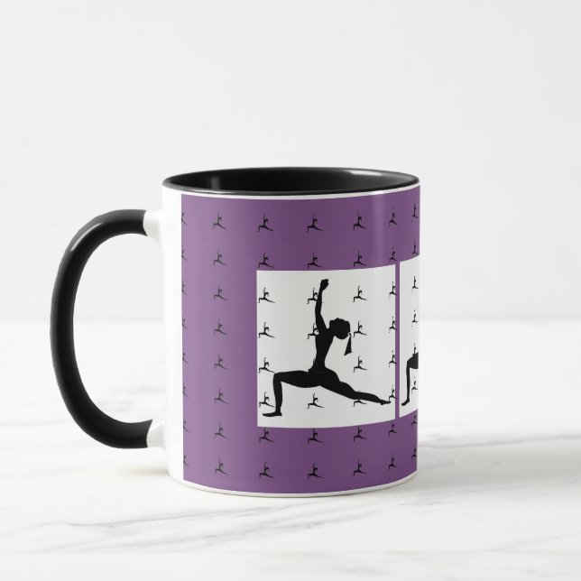 Soft Purple Fun Yoga Designs Combo Coffee Mug/ Cup (Left)