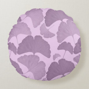 Soft Purple Ginkgo Botanical Dream 1 Round Cushion