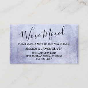 Soft Purple Grunge "We've Moved" Enclosure Card