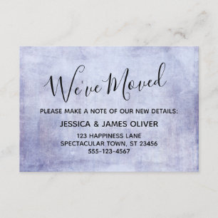Soft Purple Grunge "We've Moved" Enclosure Card