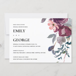 SOFT PURPLE LILAC FLORAL REHEARSAL DINNER INVITE