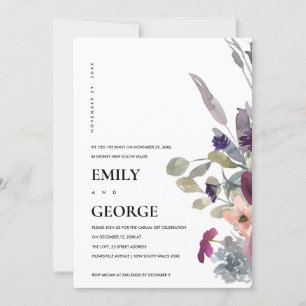 SOFT PURPLE LILAC FLORAL WE TIED THE KNOT INVITE