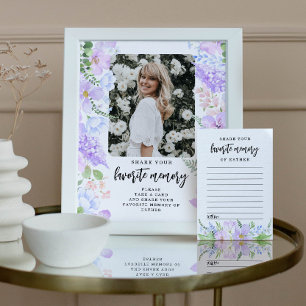 Soft Purple Petals Share Your Favourite Memory Pos Poster