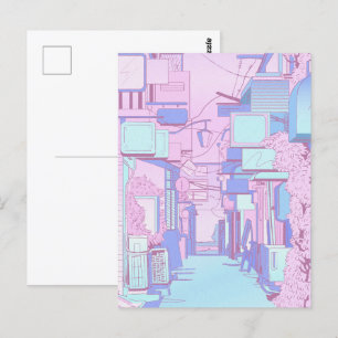 Soft Purple pink Pastel aesthetic Buildings Postcard