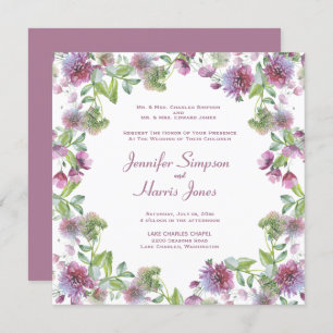 Soft Purple Summer Floral Wedding Invitation