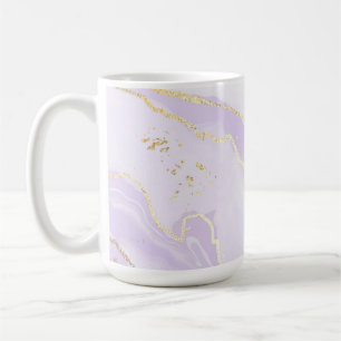Soft Purple Watercolor Gold Splash Elegant Coffee Mug