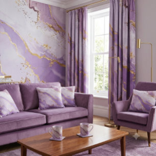Soft Purple Watercolor Gold Splash Elegant Coffee Paper Cups