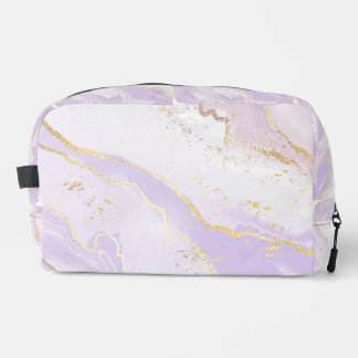 Soft Purple Watercolor Gold Splash Elegant Dopp Kit