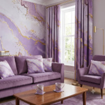 Soft Purple Watercolor Gold Splash Elegant