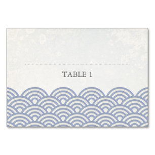Soft Purple + White Stylised Waves Place Name Card