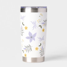 Soft Purple & Yellow Floral Insulated Tumbler