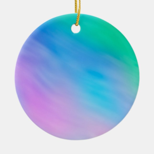 Soft Rainbow Coloured Sky Ceramic Tree Decoration (Front)