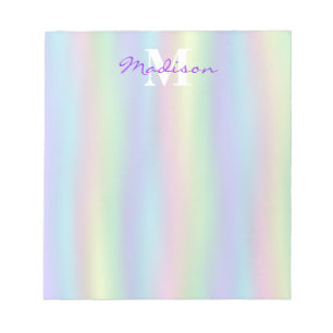 Soft Rainbow Holographic Monogram Notepad