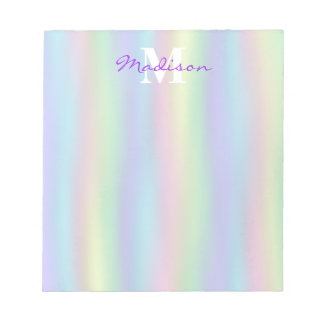 Soft Rainbow Holographic Monogram Notepad