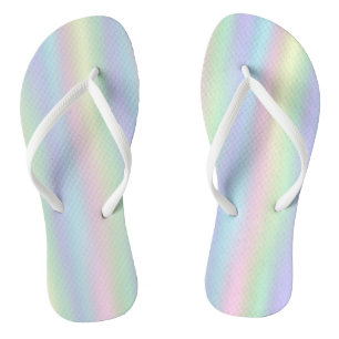 Soft Rainbow Holographic Pastel Thongs