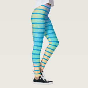 Soft Rainbow Pastel Gradient Stripes Leggings