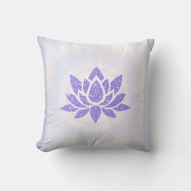 *~* Soft Rays Reiki Energy Healing Lotus Lavender  Cushion (Front)