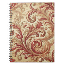 Soft Red and Gold Damask Pattern