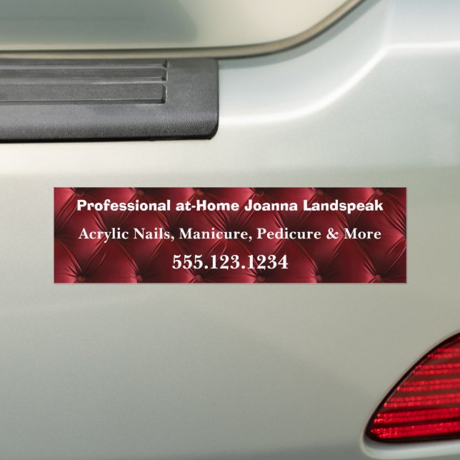 Soft Red Harlequin Diamond Pattern Bumper Sticker (On Car)