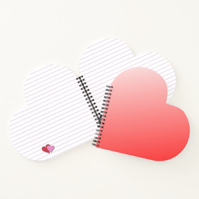 Soft Red Pink Gradient Background Minimal Abstract Notebook (Inside)