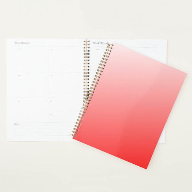 Soft Red Pink Gradient Background Minimal Abstract Planner (Display)