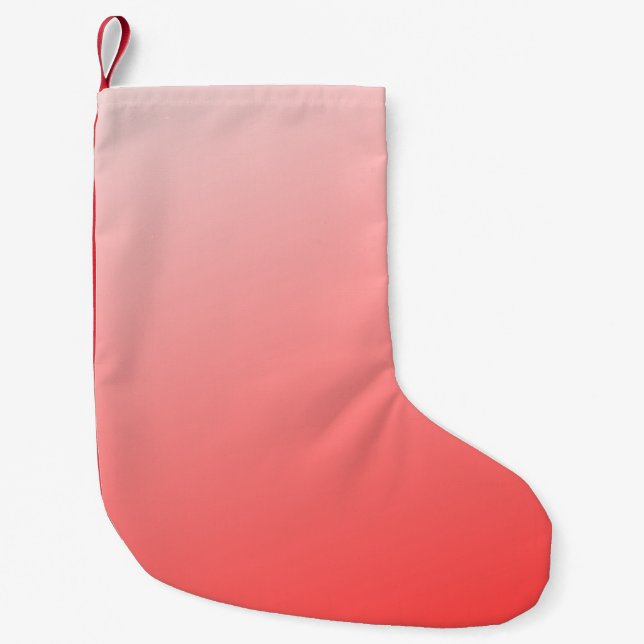 Soft Red Pink Gradient Background Minimal Abstract Small Christmas Stocking (Front)