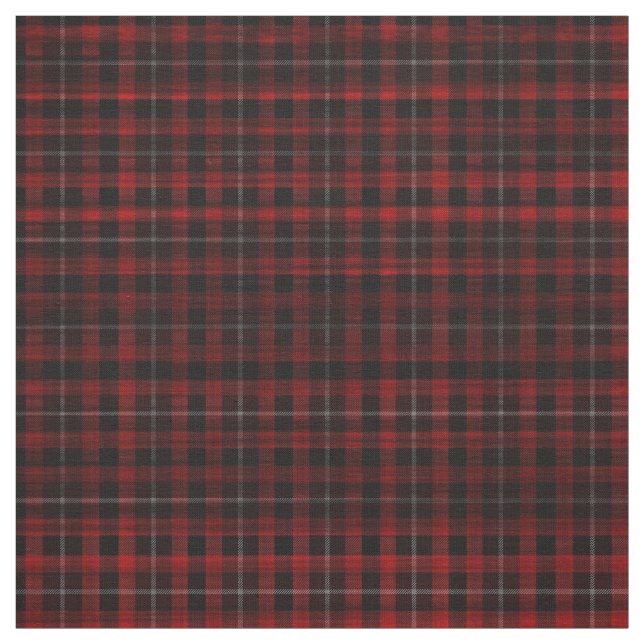 Soft Red Plaid Goth Punk Print Fabric (Swatch)