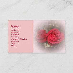 Soft Red Rose Pair Business Card