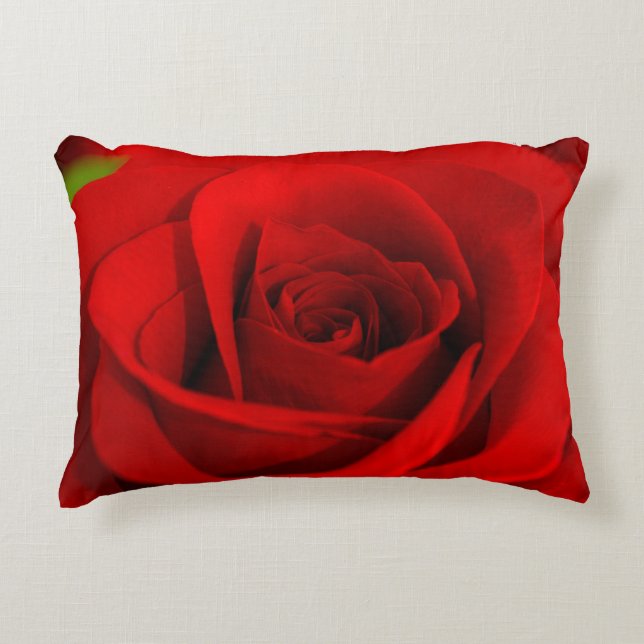 Soft Red Rose Pillow (Front)