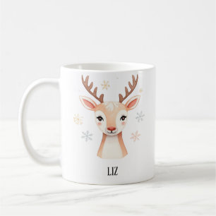 Soft Reindeer Illustration Gentle Christmas Art Coffee Mug
