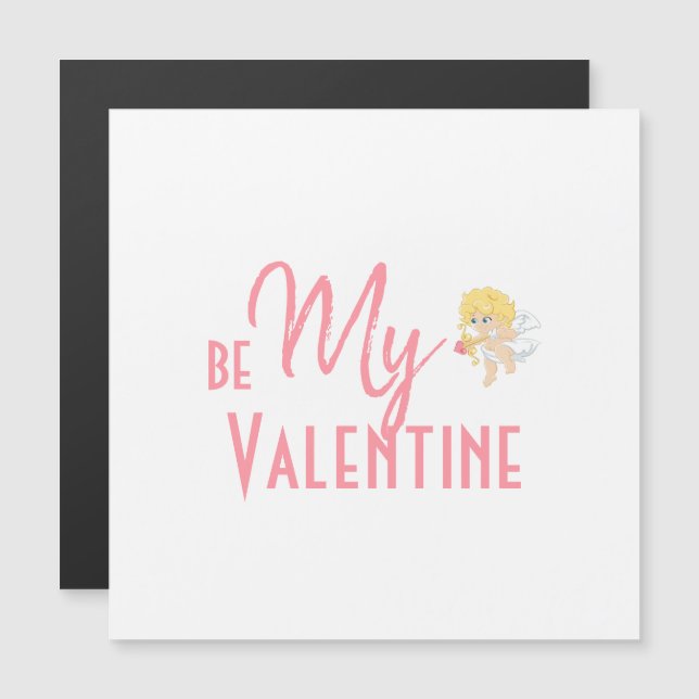 Soft Romantic Be My Valentine Magnetic Card (Front/Back)