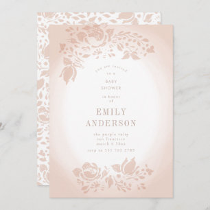 Soft Romantic Floral Musk Pink Baby Shower Invitation