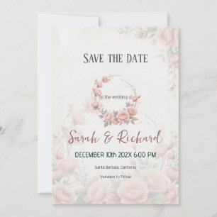 Soft Romantic Paper Garden Save the Date