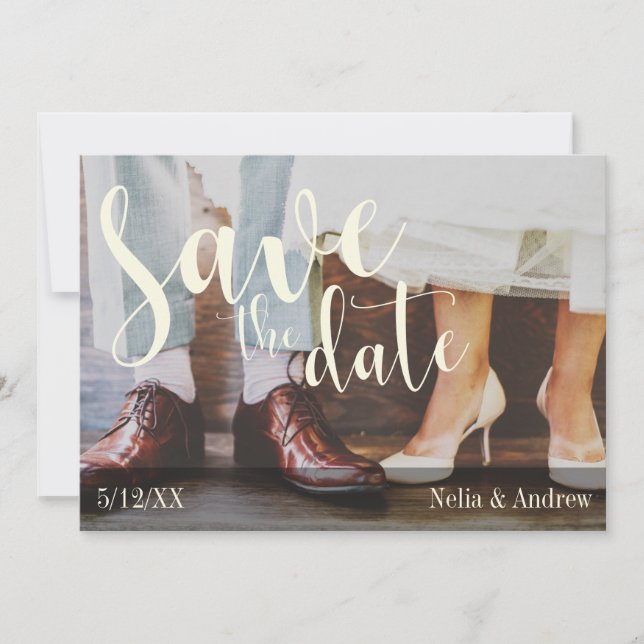 Soft Romantic Photo Typography 30 Save the Date 2 (Front)