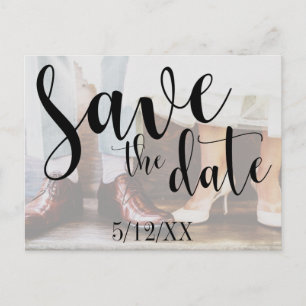Soft Romantic Photo Typography 30 Save the Date 4 Announcement Postcard