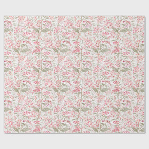 Soft Romantic Watercolor Pink Blossom Botanical Wrapping Paper