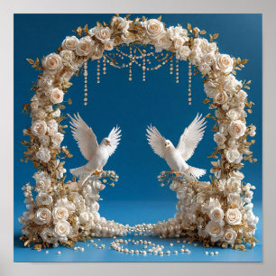 Soft Romantic Wedding Doves Love Art 🕊️💖🌼✨ Poster