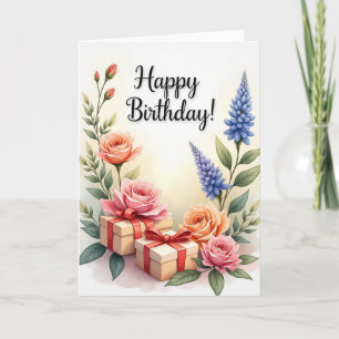 Soft Rose Birthday Card