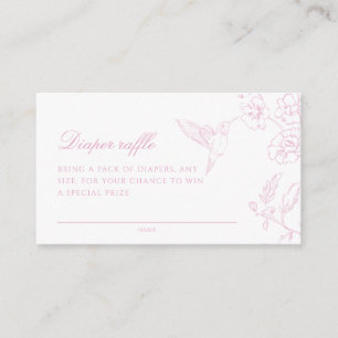 Soft Rose Chinoiserie Diaper Raffle Enclosure Card