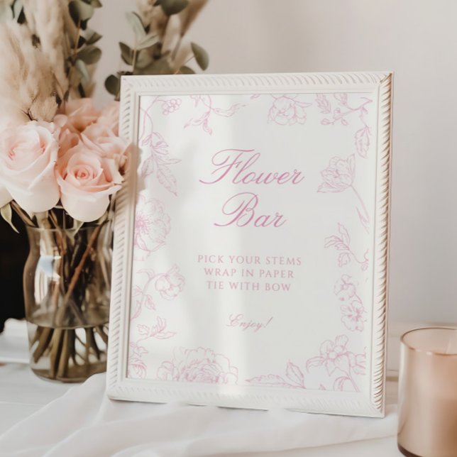 Soft Rose Chinoiserie Flower Bar  Poster (Creator Uploaded)