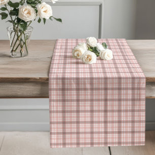 Soft Rose Gold Checkered Table Runner Any Table