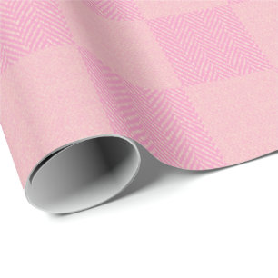 Soft Rose Pink Buffalo Plaid Pattern Wrapping Paper