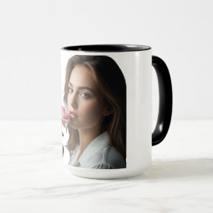 Soft Rose Portrait Aesthetic Two Tone Coffee Mug